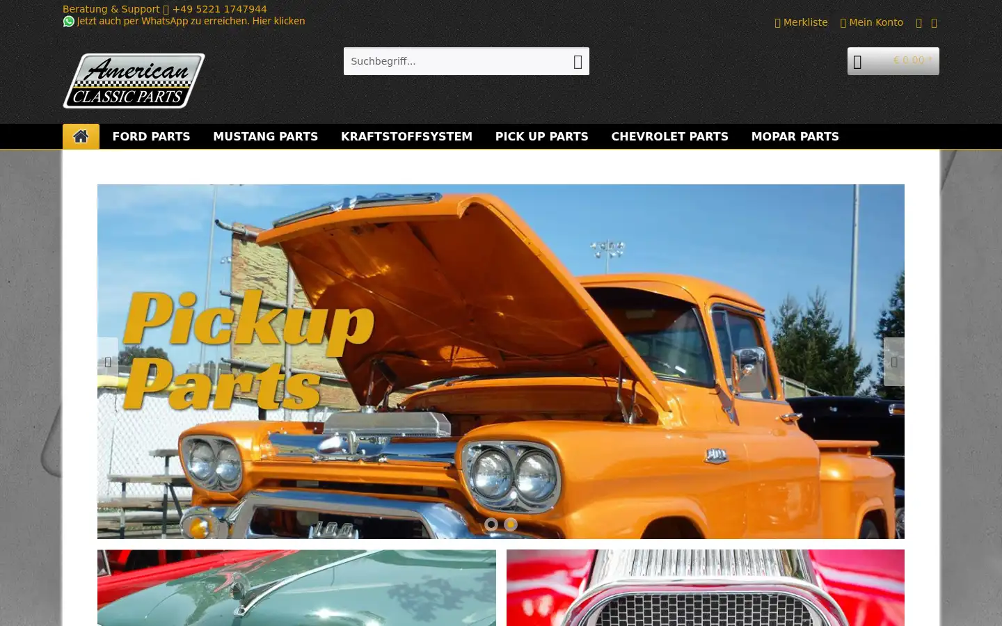 Screenshot of classicmustangparts.de
