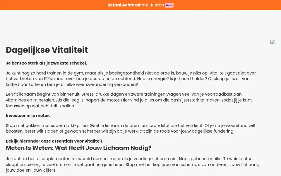 Screenshot of classicnutrition.nl