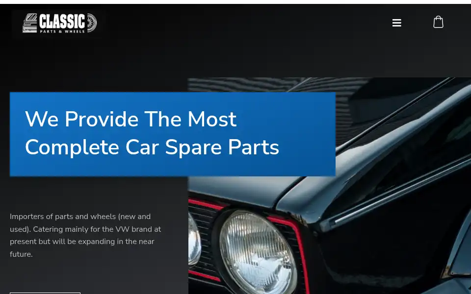 Screenshot of classicpartsandwheels.com