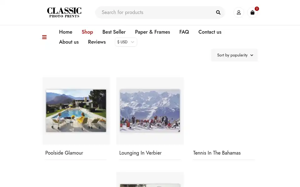 Screenshot of classicphotoprints.com