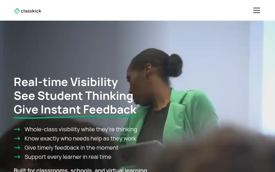 Screenshot of classkick.com