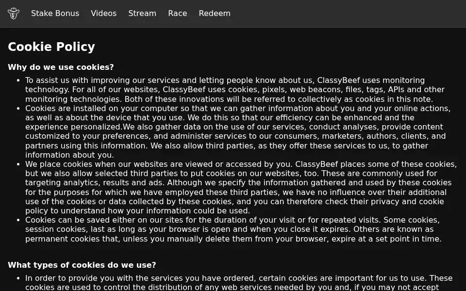 Screenshot of classybeef.com