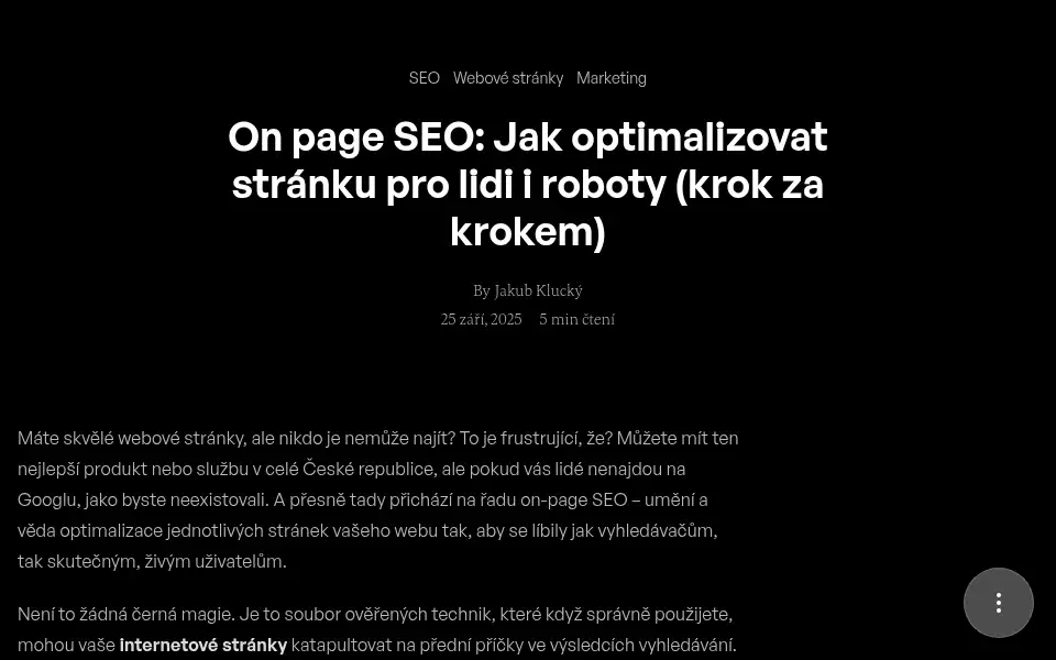 Screenshot of claster.cz