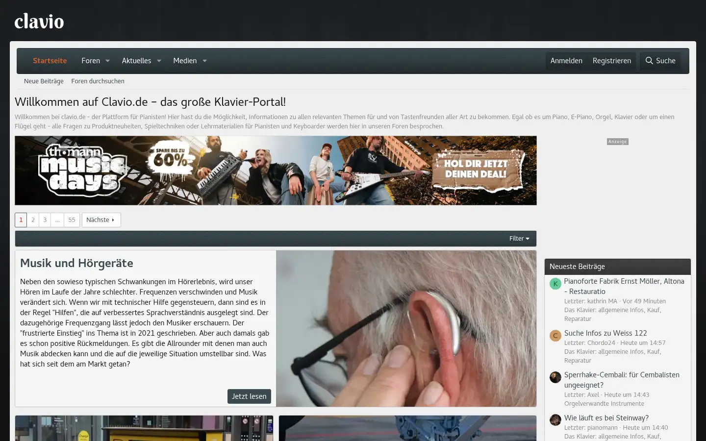 Screenshot of clavio.de