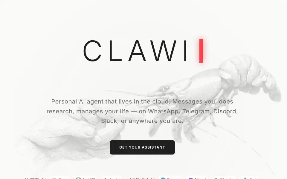 Screenshot of clawi.ai