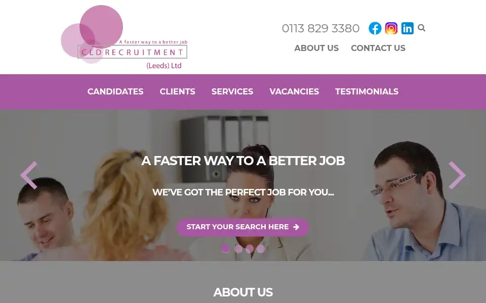 Screenshot of cldrecruitment.co.uk