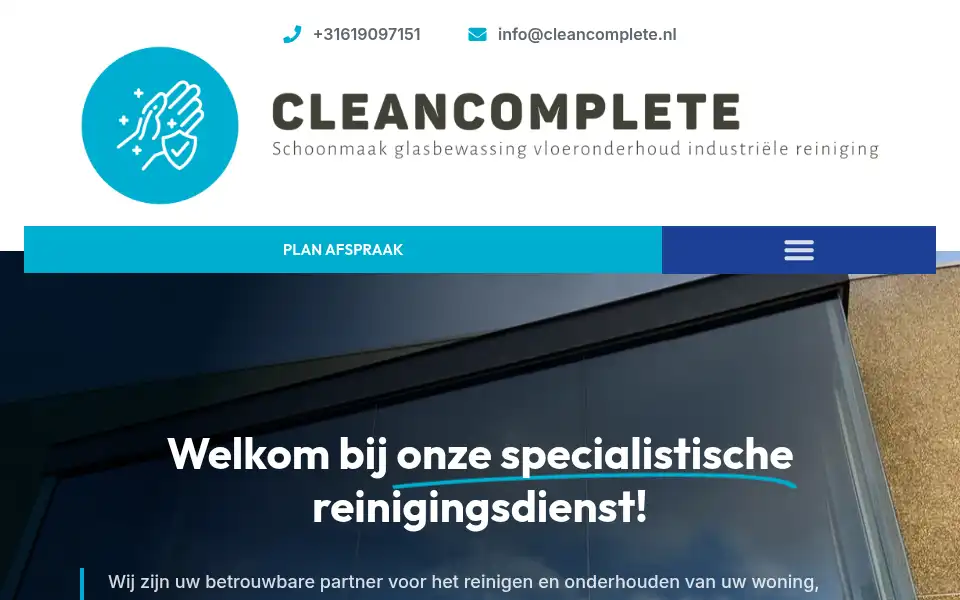 Screenshot of cleancomplete.nl