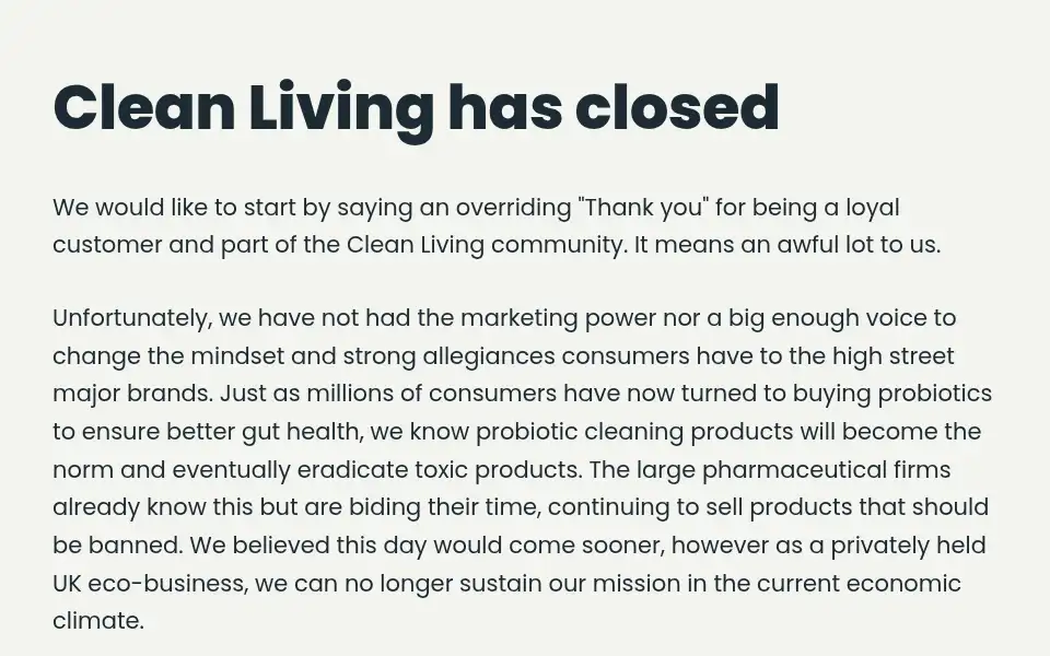 Screenshot of cleanconsciously.co.uk