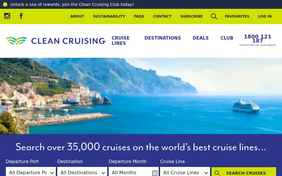 Screenshot of cleancruising.com.au