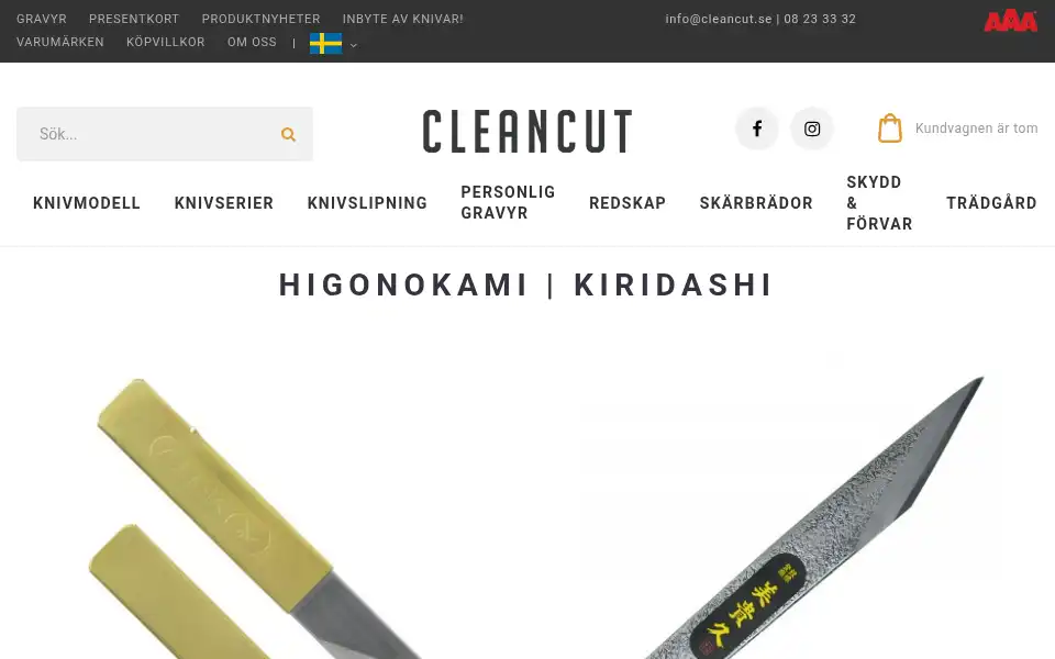 Screenshot of cleancut.se