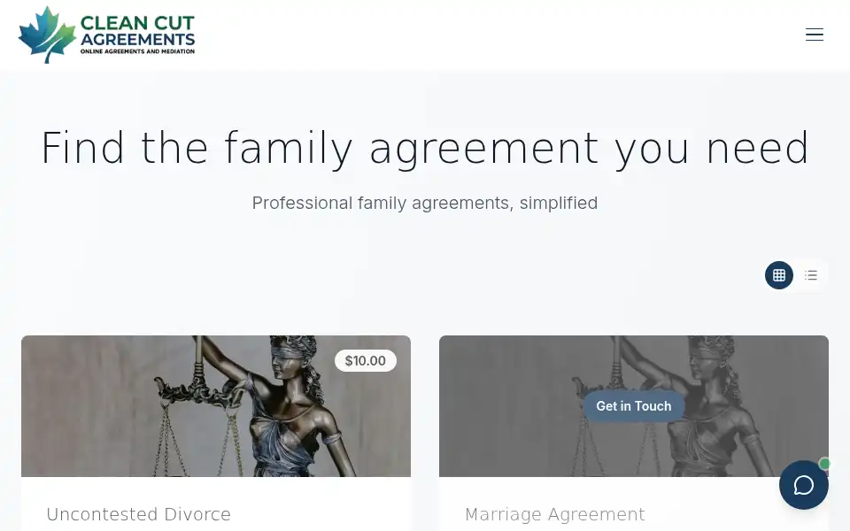 Screenshot of cleancutagreements.ca