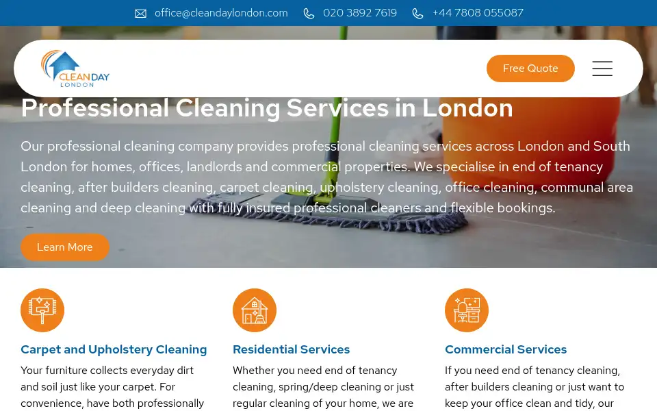 Screenshot of cleandaylondon.com