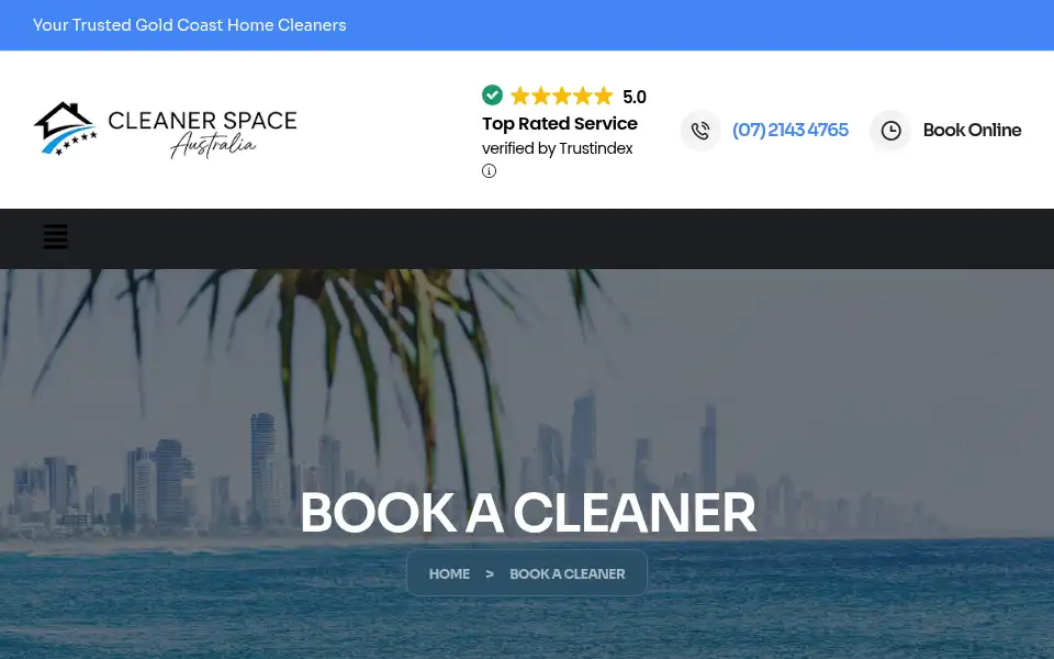 Screenshot of cleaner-space.com.au