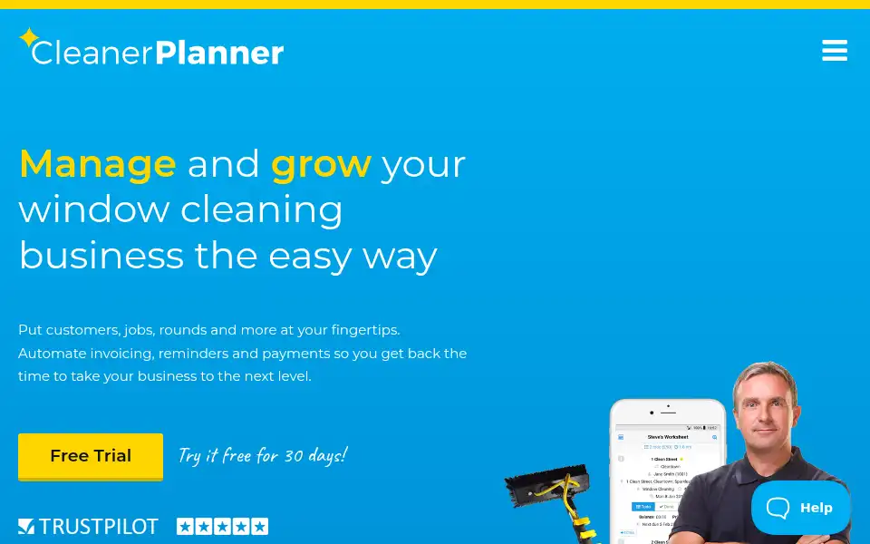 Screenshot of cleanerplanner.com
