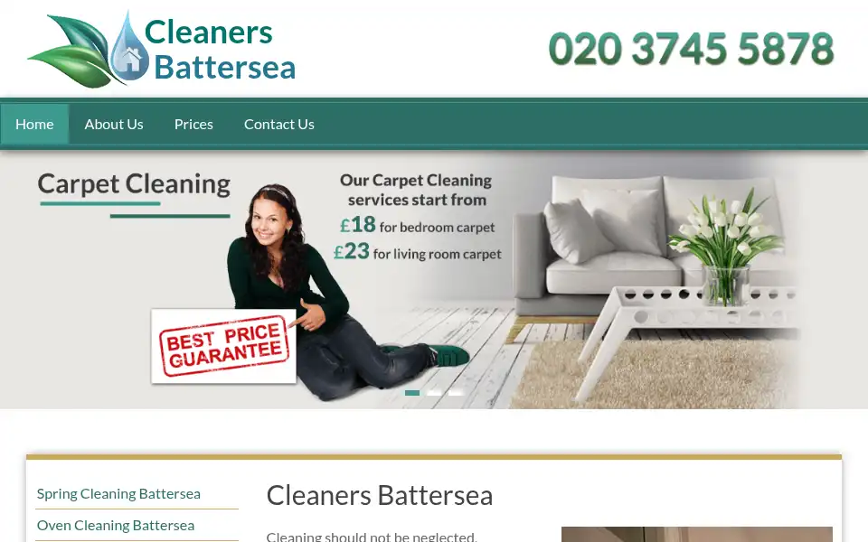 Screenshot of cleanersbattersea.org.uk
