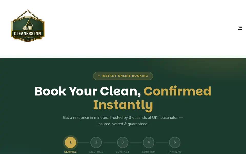Screenshot of cleanersinn.co.uk