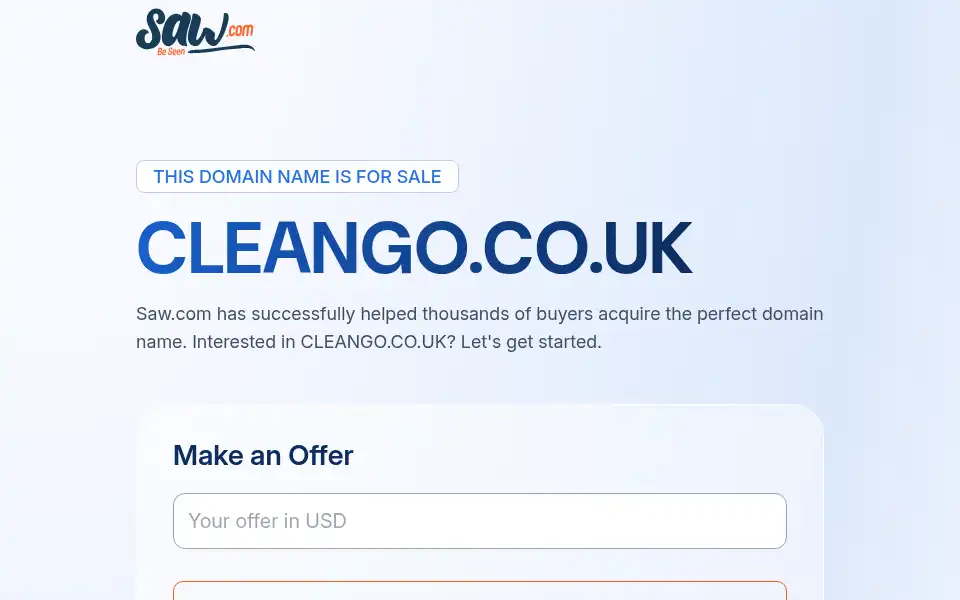 Screenshot of cleango.co.uk
