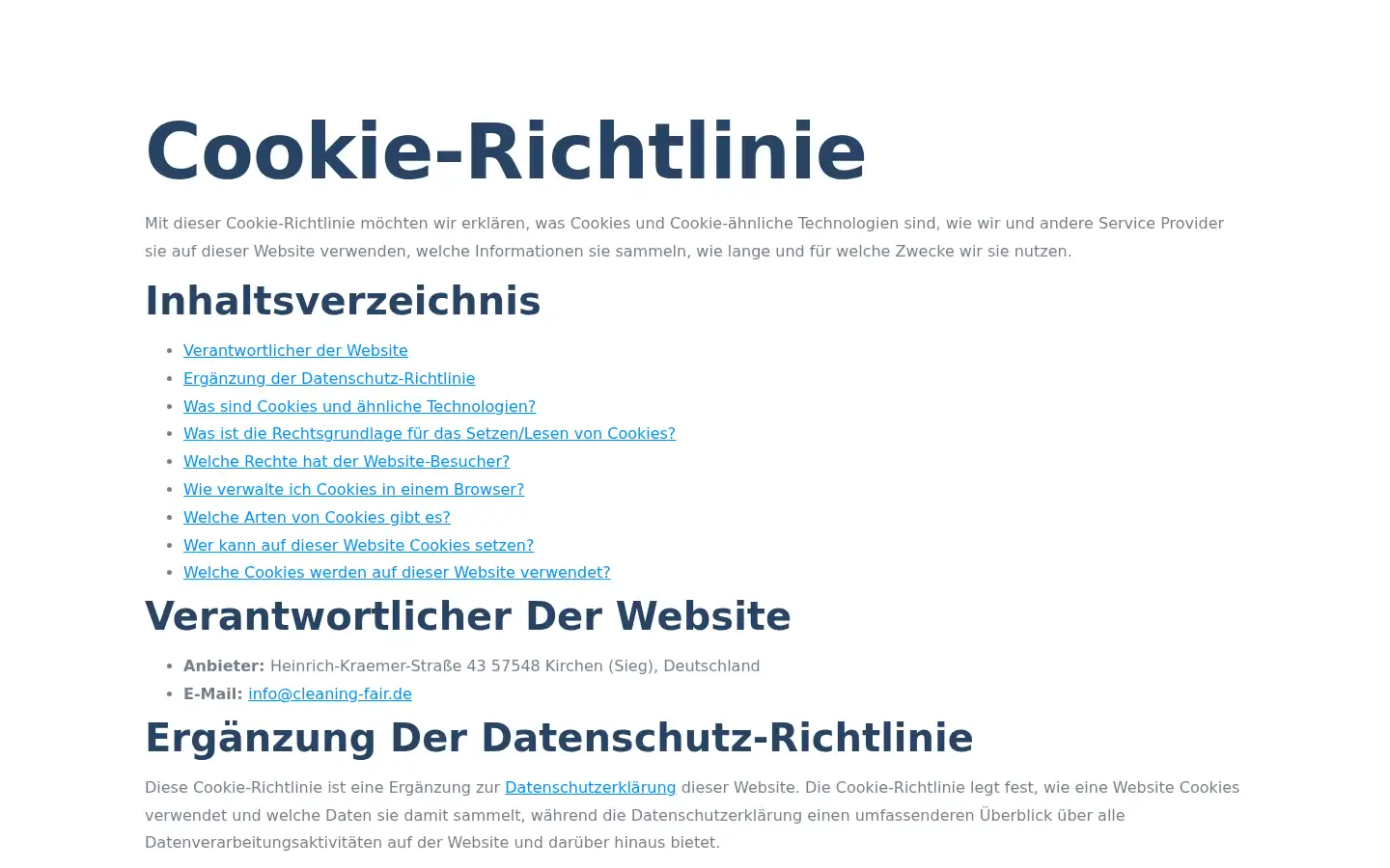 Screenshot of cleaning-fair.de