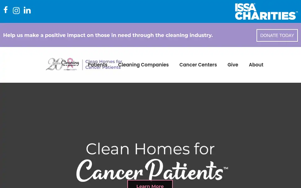 Screenshot of cleaningforareason.org