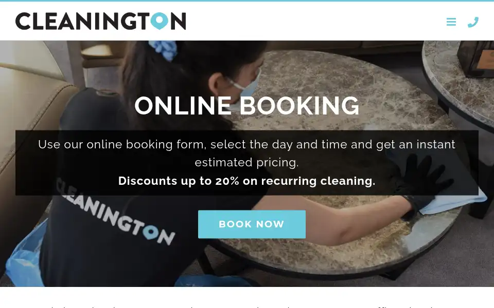 Screenshot of cleanington.com
