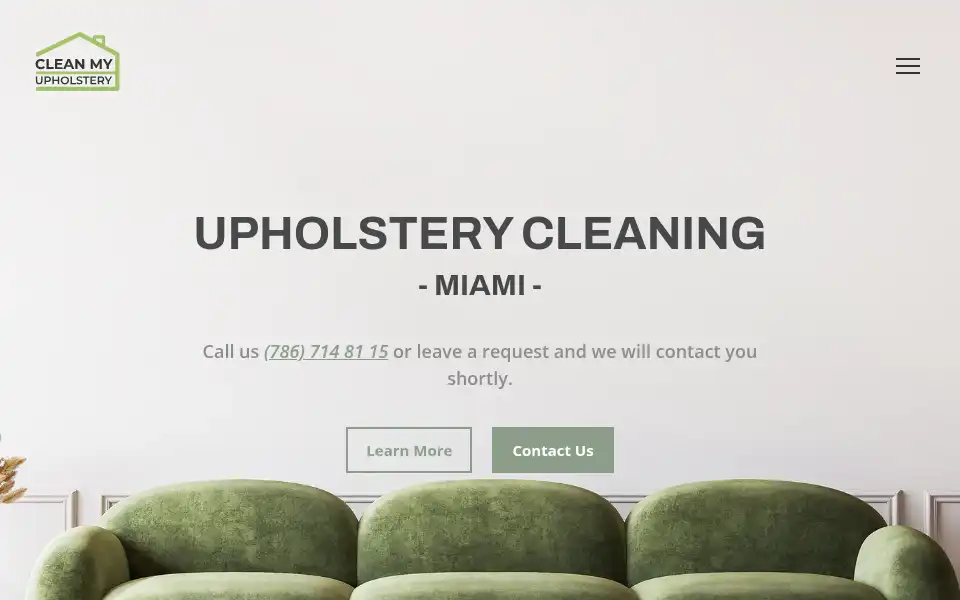 Screenshot of cleanmyupholstery.com