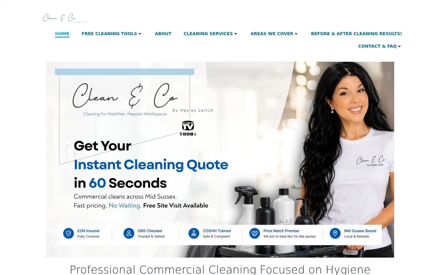 Screenshot of cleannco.co.uk