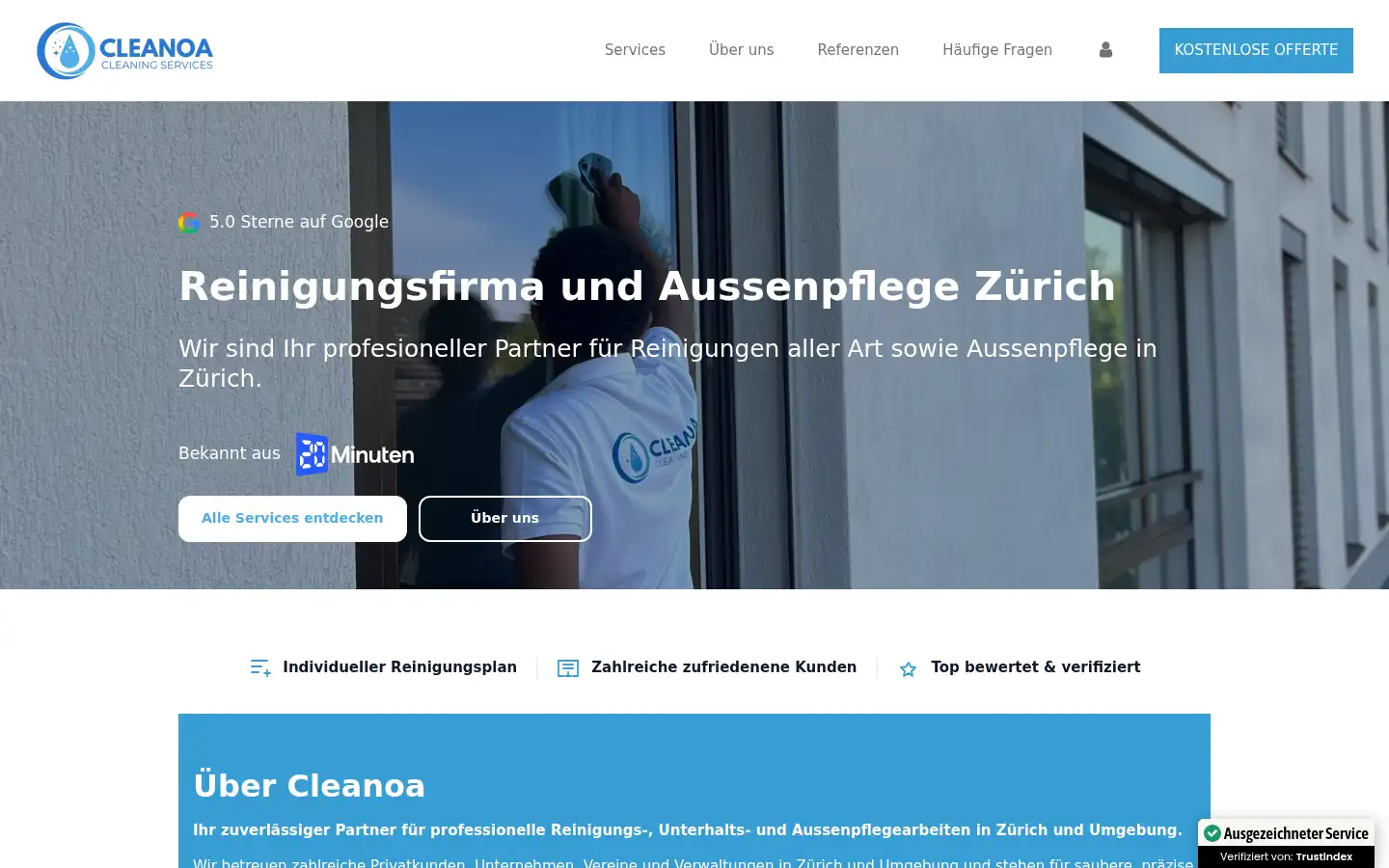 Screenshot of cleanoa.ch