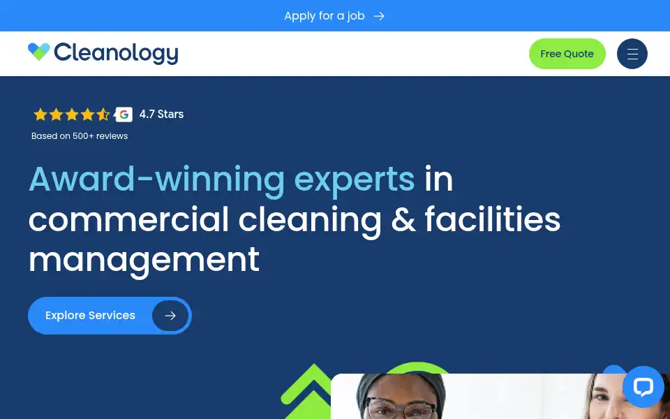Screenshot of cleanology.com