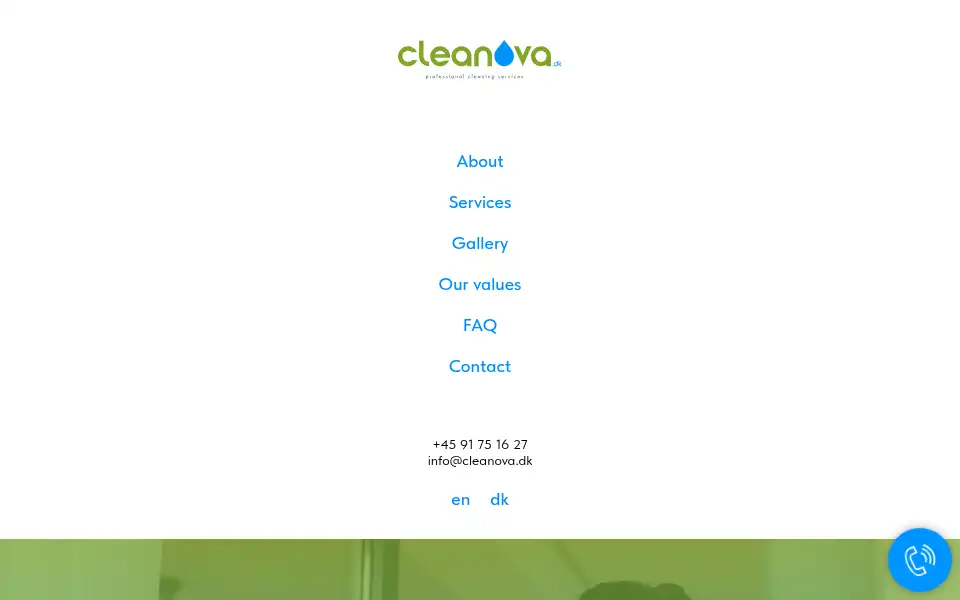 Screenshot of cleanova.dk