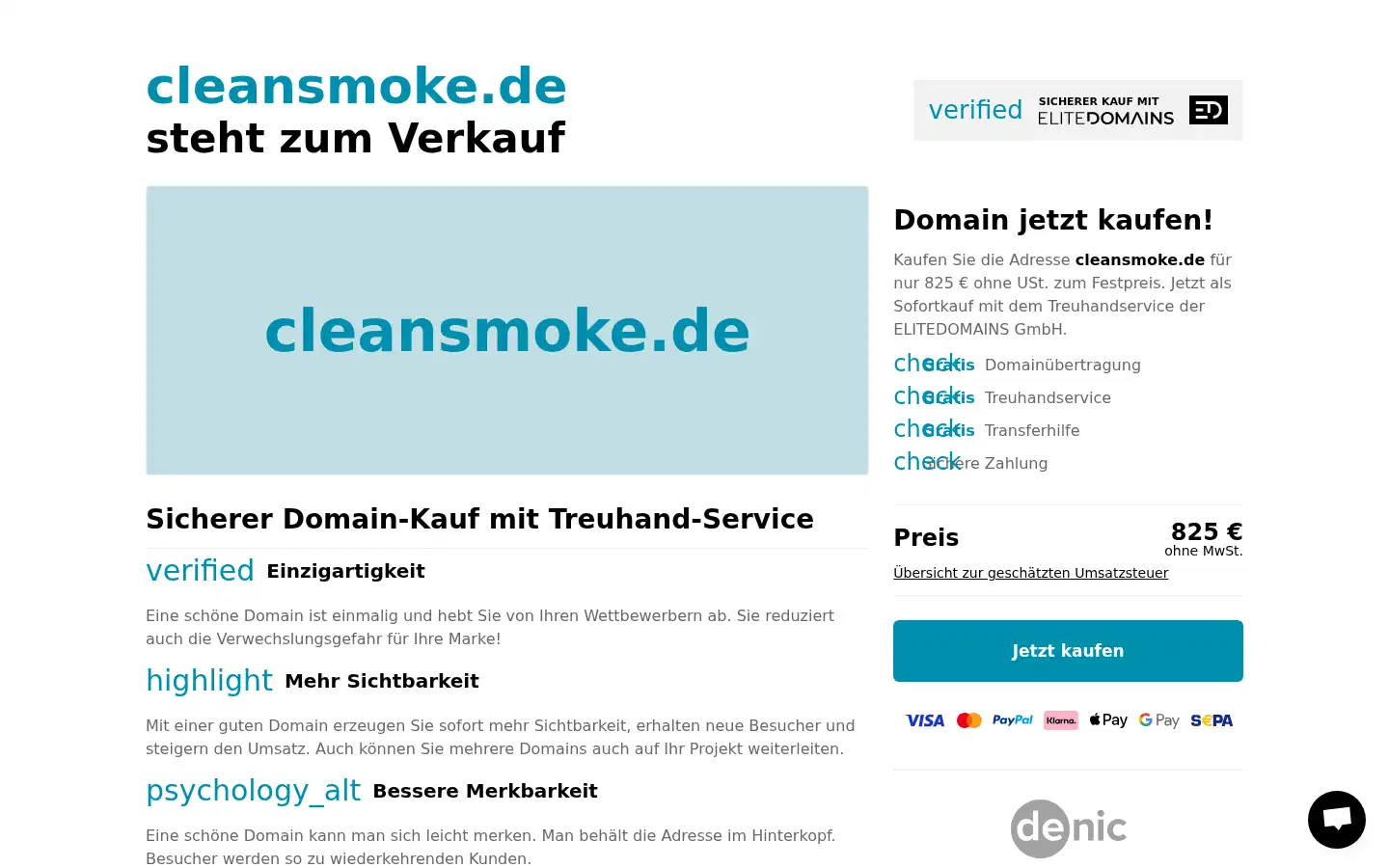 Screenshot of cleansmoke.de