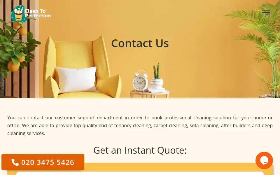 Screenshot of cleantoperfection.co.uk