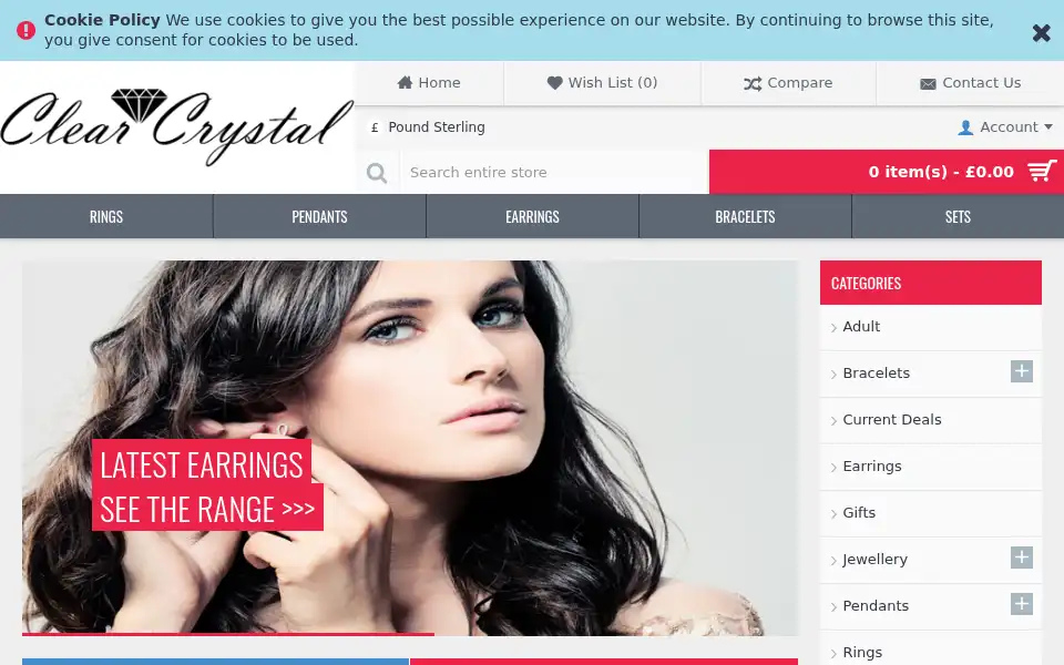 Screenshot of clear-crystal.co.uk