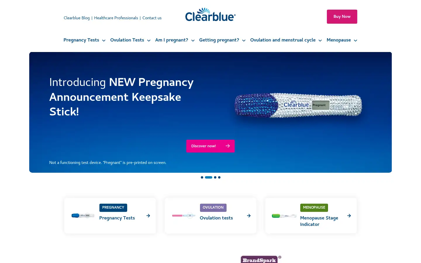 Screenshot of clearblue.com
