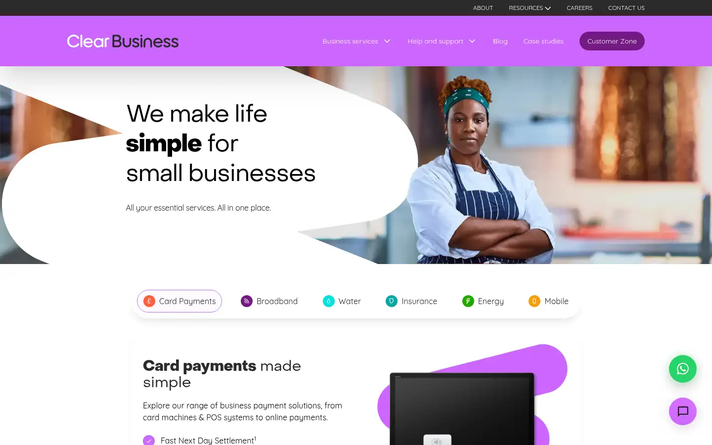 Screenshot of clearbusiness.co.uk