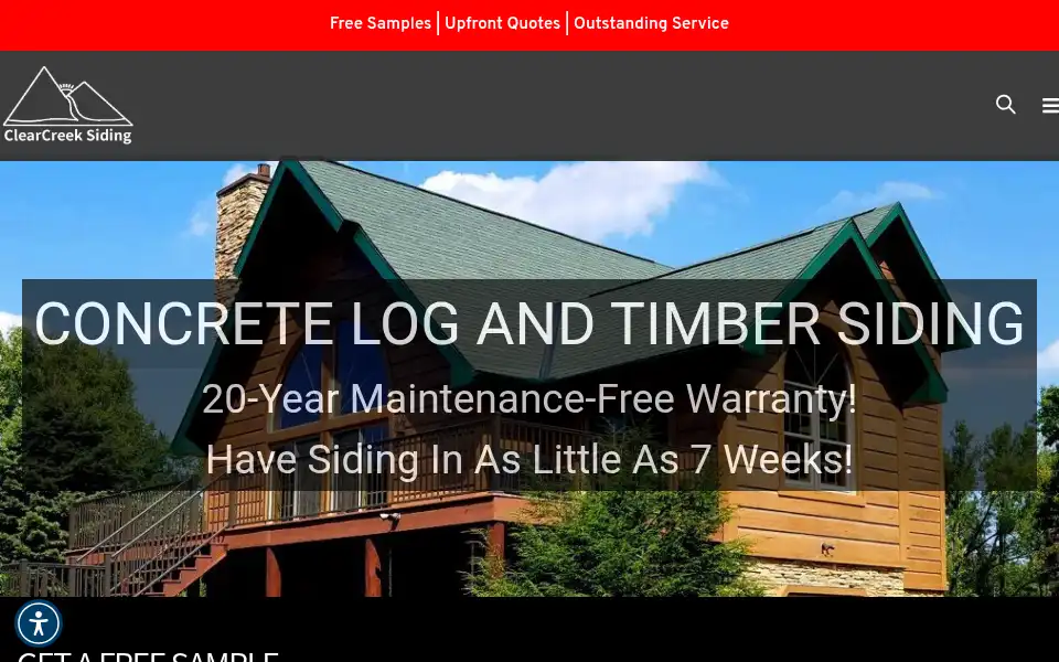Screenshot of clearcreeksiding.com