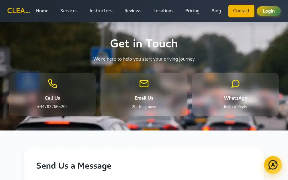 Screenshot of cleardrivedrivingschool.com
