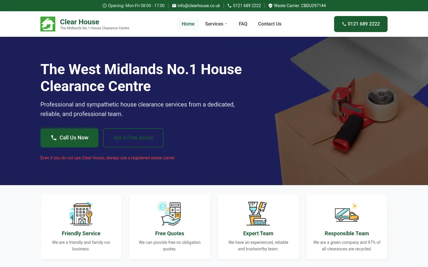 Screenshot of clearhouse.co.uk