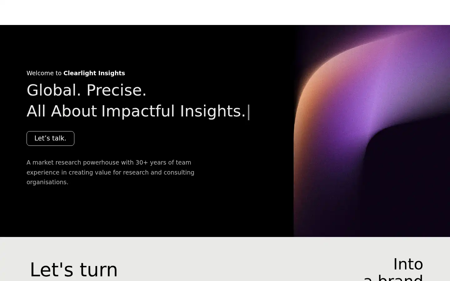 Screenshot of clearlightinsights.com