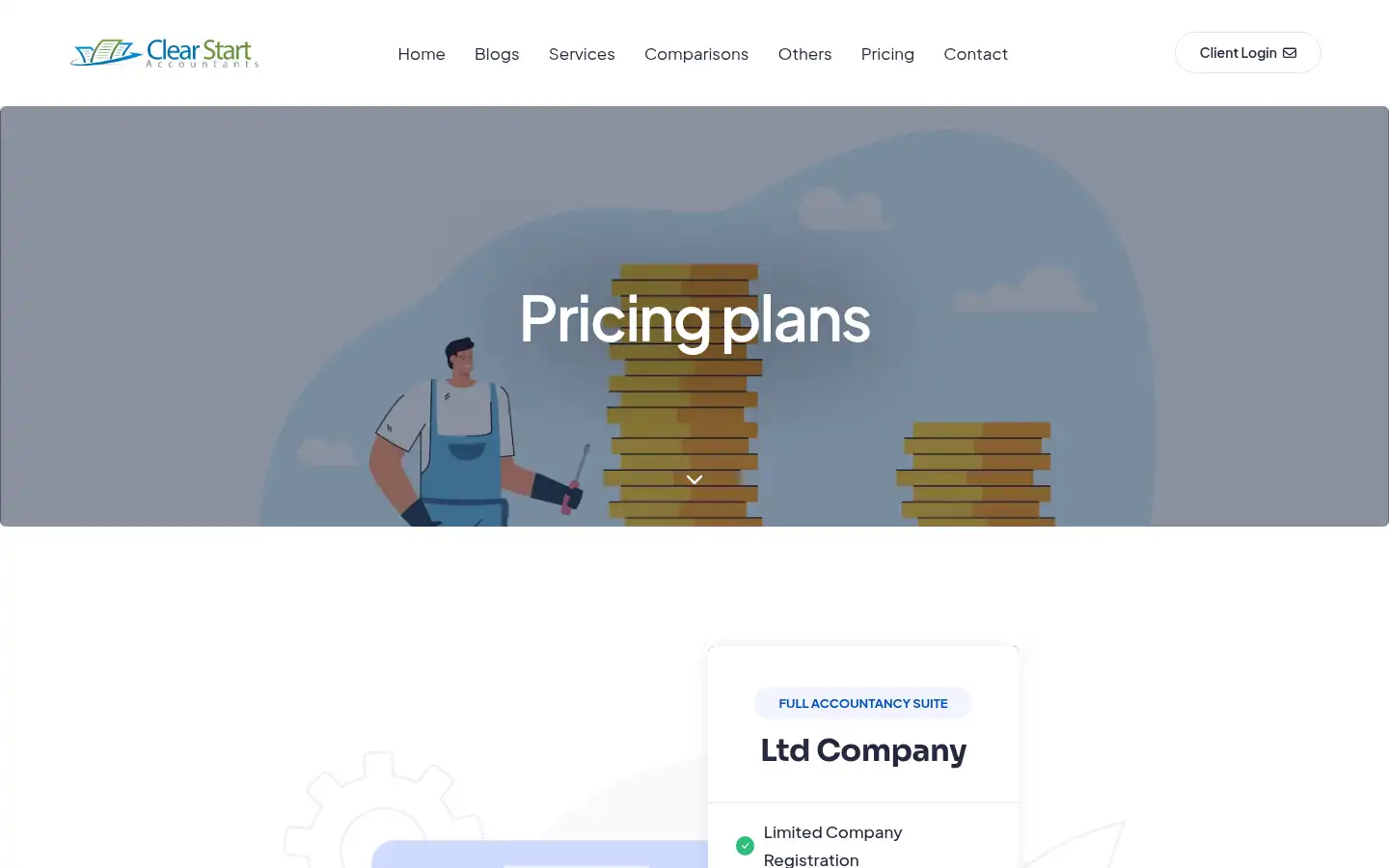 Screenshot of clearstartaccountants.co.uk
