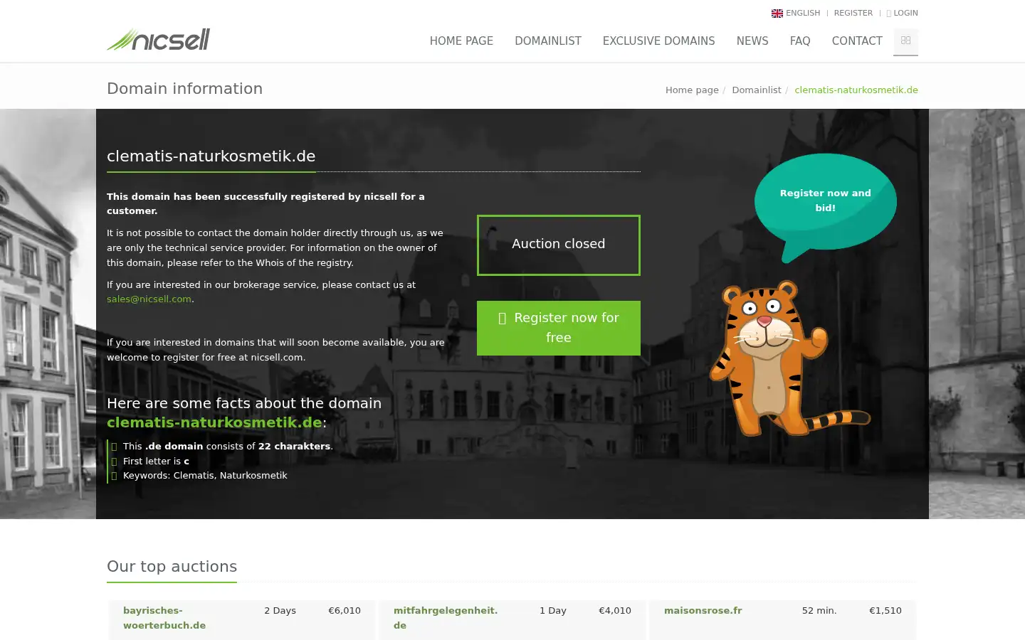 Screenshot of clematis-naturkosmetik.de