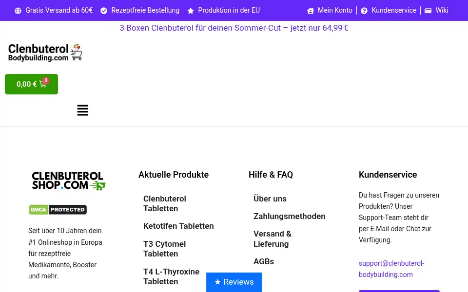 Screenshot of clenbuterol-shop.com