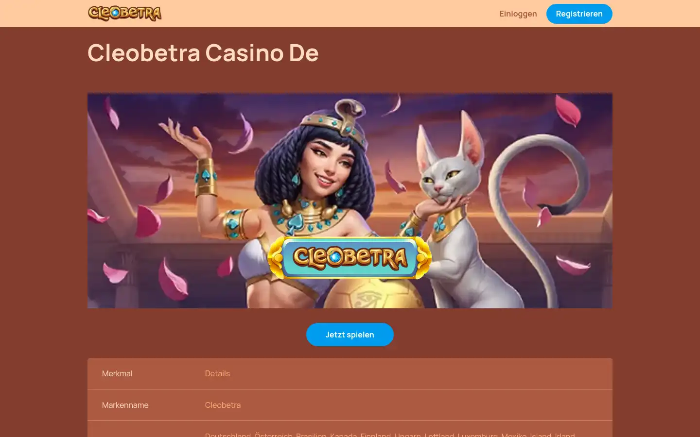 Screenshot of cleobetra-de.com