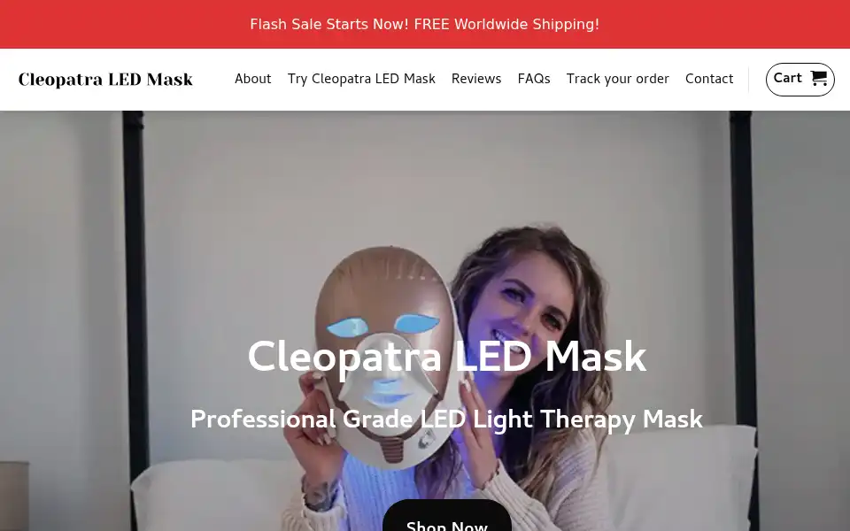 Screenshot of cleopatraledmask.com