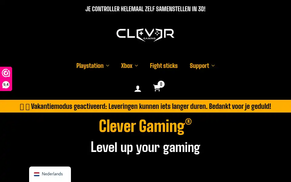 Screenshot of clever-gaming.nl