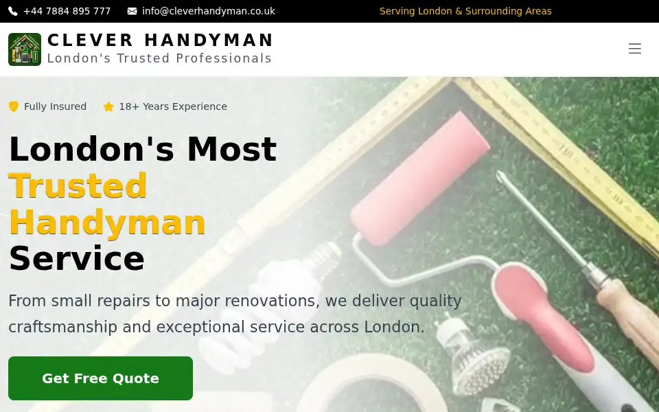 Screenshot of cleverhandyman.co.uk
