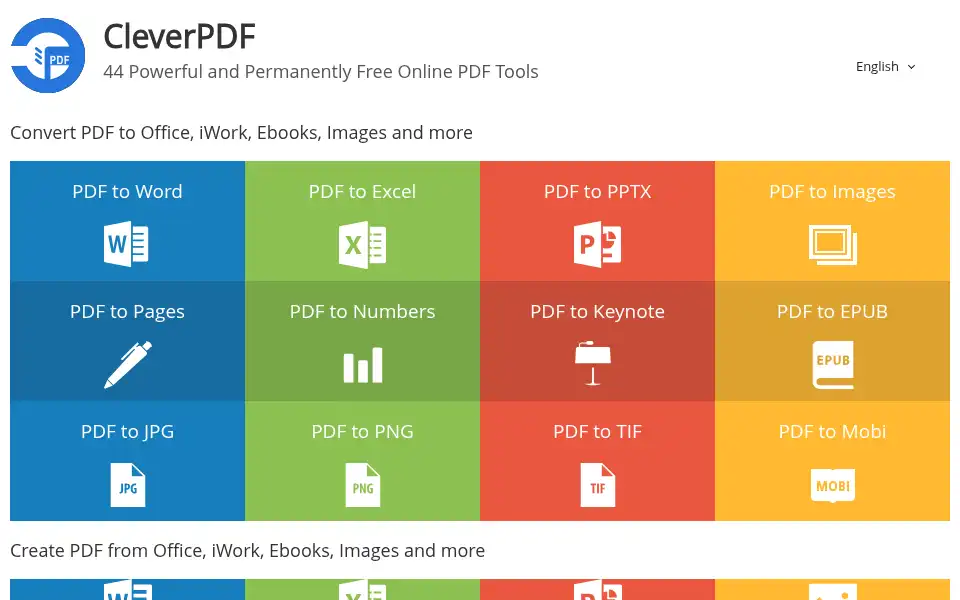 Screenshot of cleverpdf.com