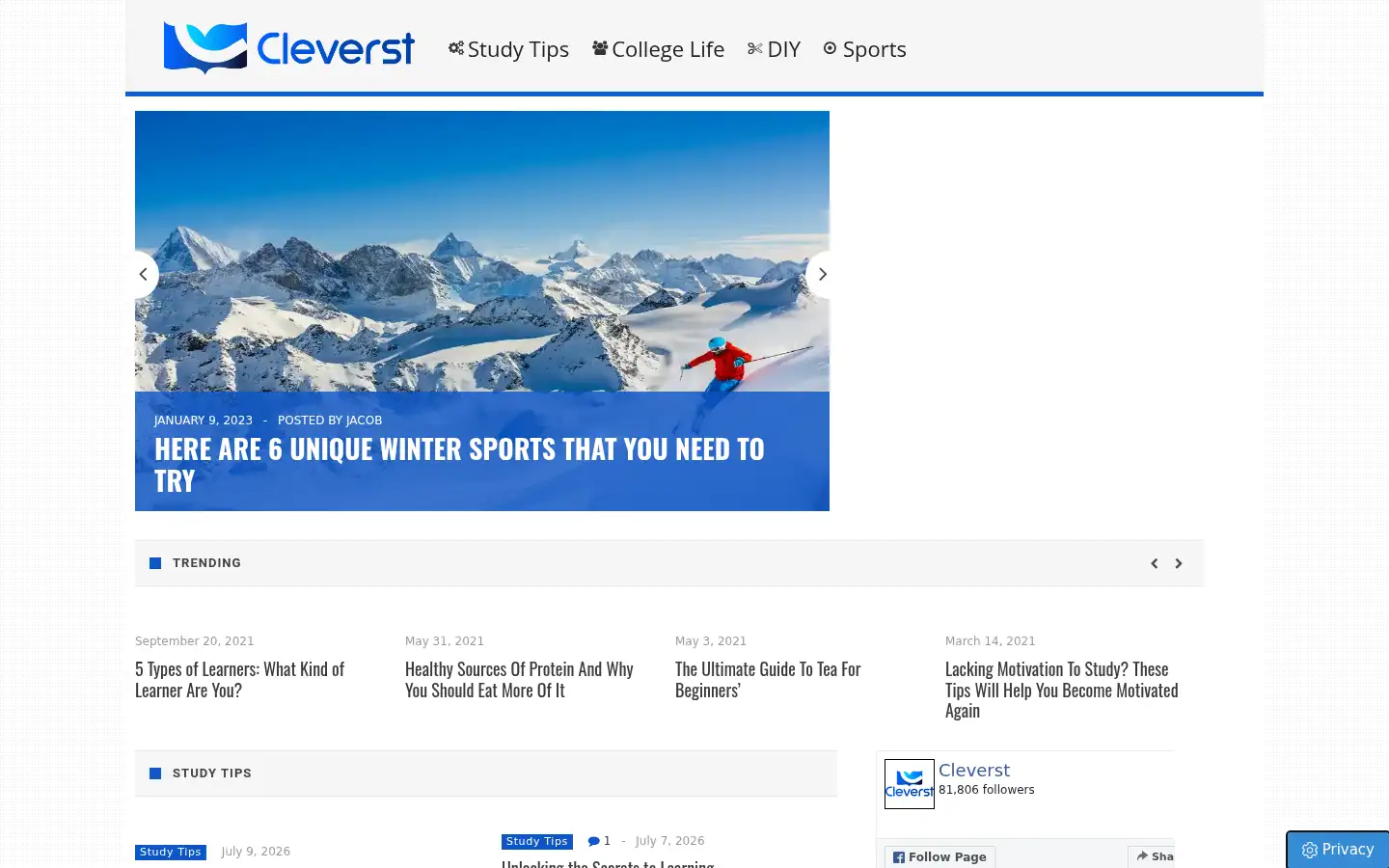 Screenshot of cleverst.com