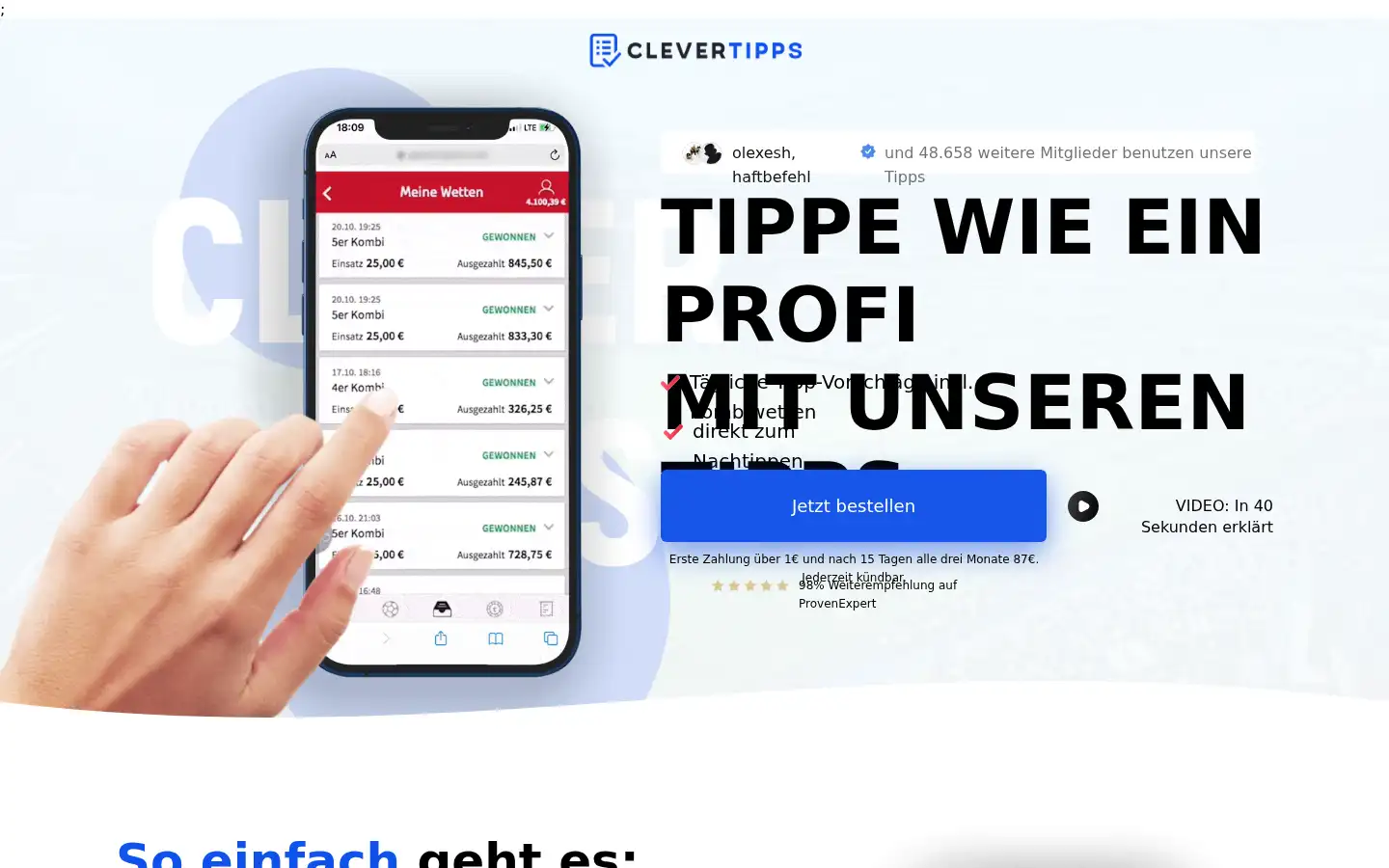 Screenshot of clevertipps.com