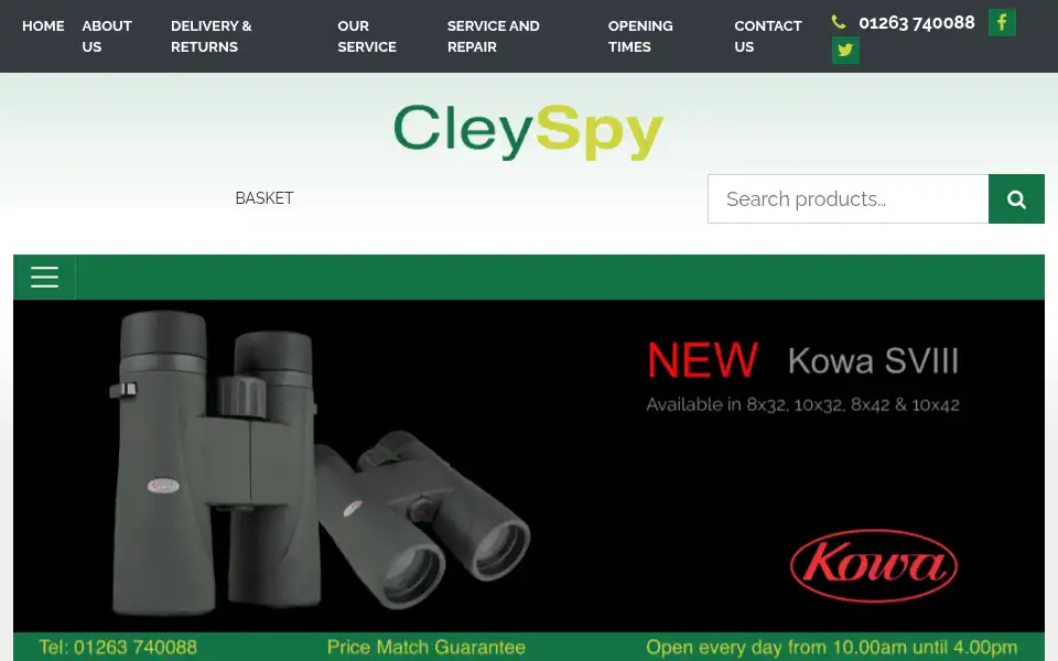Screenshot of cleyspy.co.uk