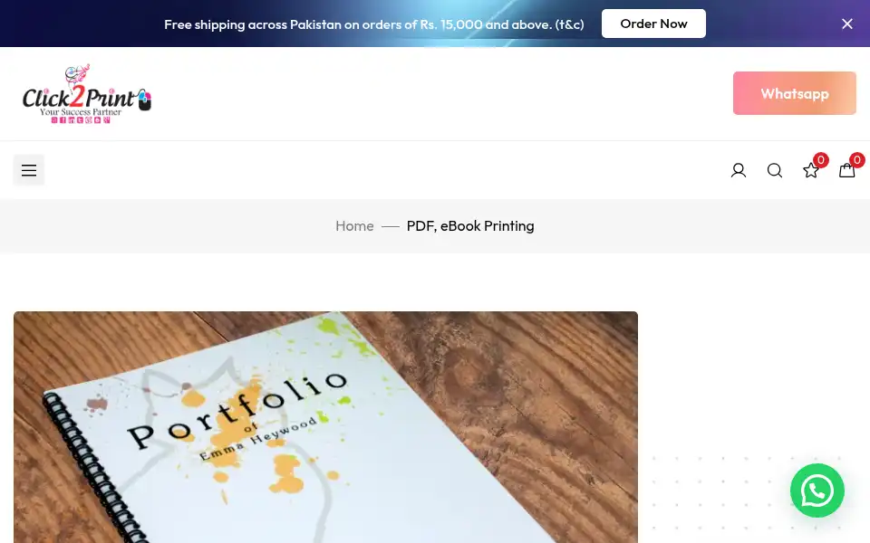 Screenshot of click2print.com.pk